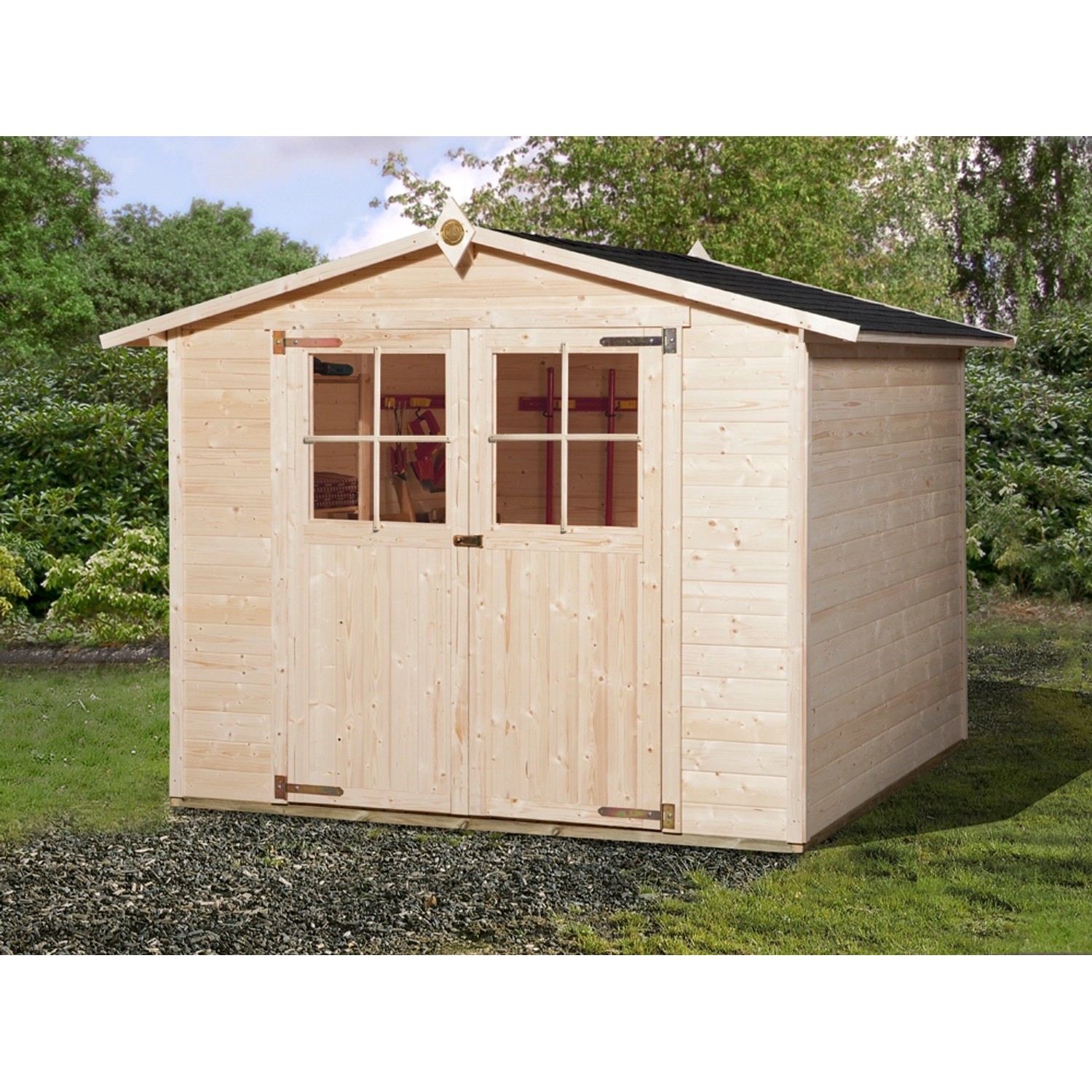 Weka Holz-Gartenhaus Parma Satteldach Unbehandelt 254 cm x 170 cm günstig online kaufen