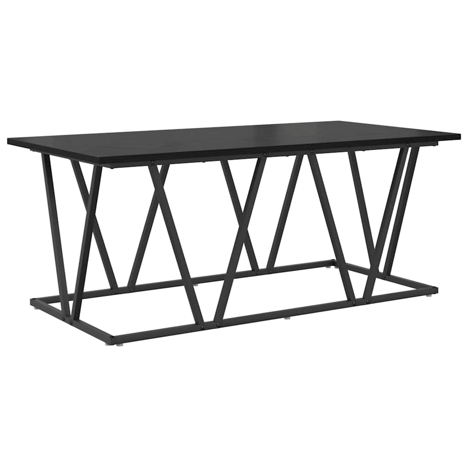 vidaXL Couchtisch Schwarze Eiche 100 x 50 x 40 cm Sperrholz und Metall 8697 günstig online kaufen