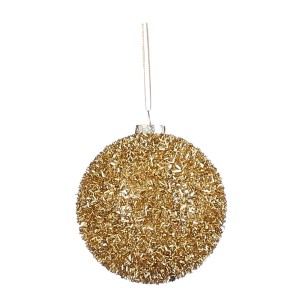 Goldene, unzerbrechliche Weihnachtskugel (Ø 8 cm) mit Glitzer von House of Seasons.