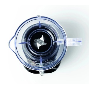 Westfalia Standmixer, 350 Watt, schwarz, mit transparentem Mixbehälter und Edelstahlmesser.