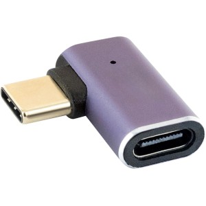 Violetter Schwaiger USB-C Winkeladapter 240W für Computer & Multimedia. Kompaktes Design.