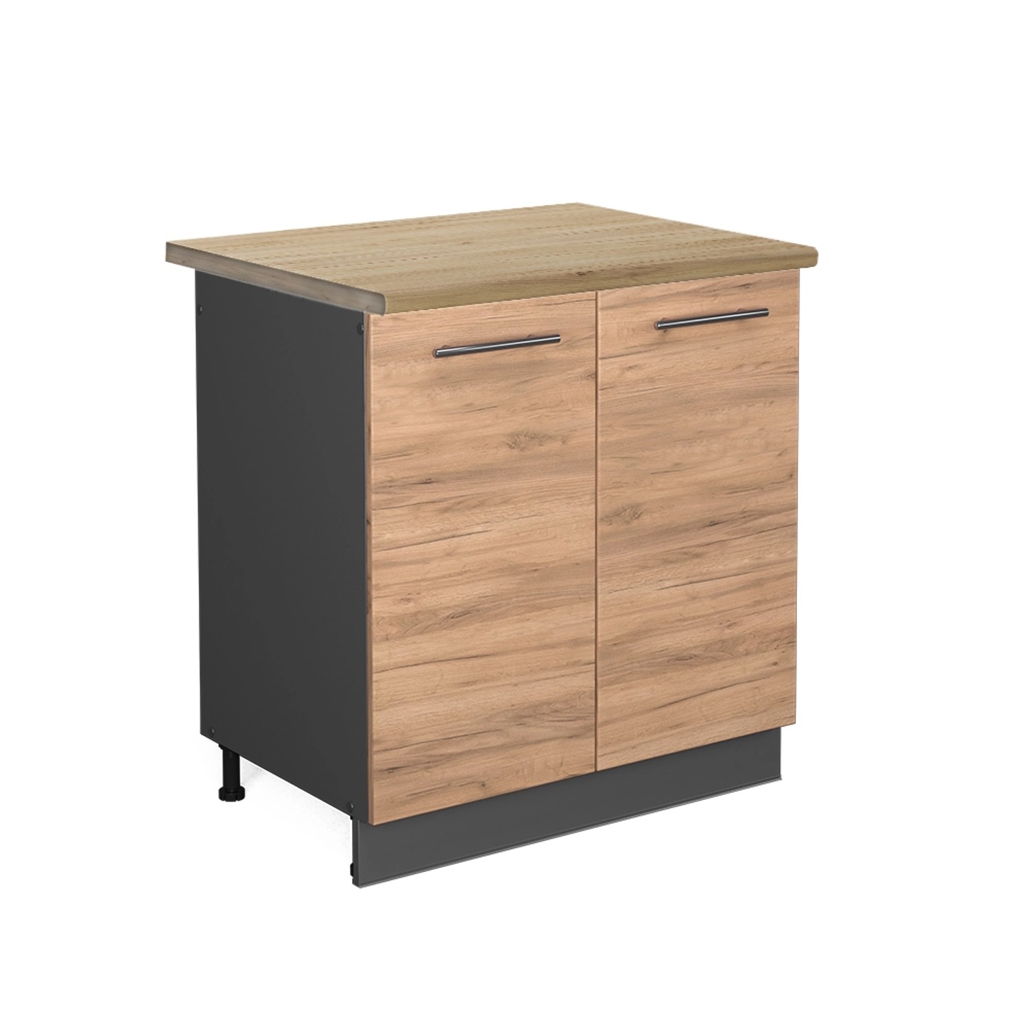 Vicco Spülenunterschrank Fame-Line Goldkraft Eiche/Anthrazit 80 cm AP Eiche