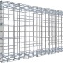 Leere Gabiona C-Ring-Gabione, 40x100x20 cm, Maschenweite 5x5 cm, aus verzinktem Drahtgitter.