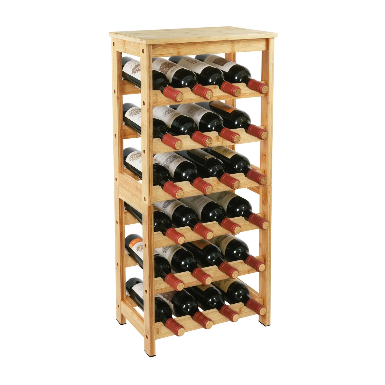 Relaxdays Weinregal Bambus Natur für 24 Flaschen 82 cm x 36 cm x 24 cm