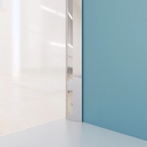 Aurlane Abschlussprofil Chrom, Aluminium, 1x0,5x210cm für Duschrückwände.