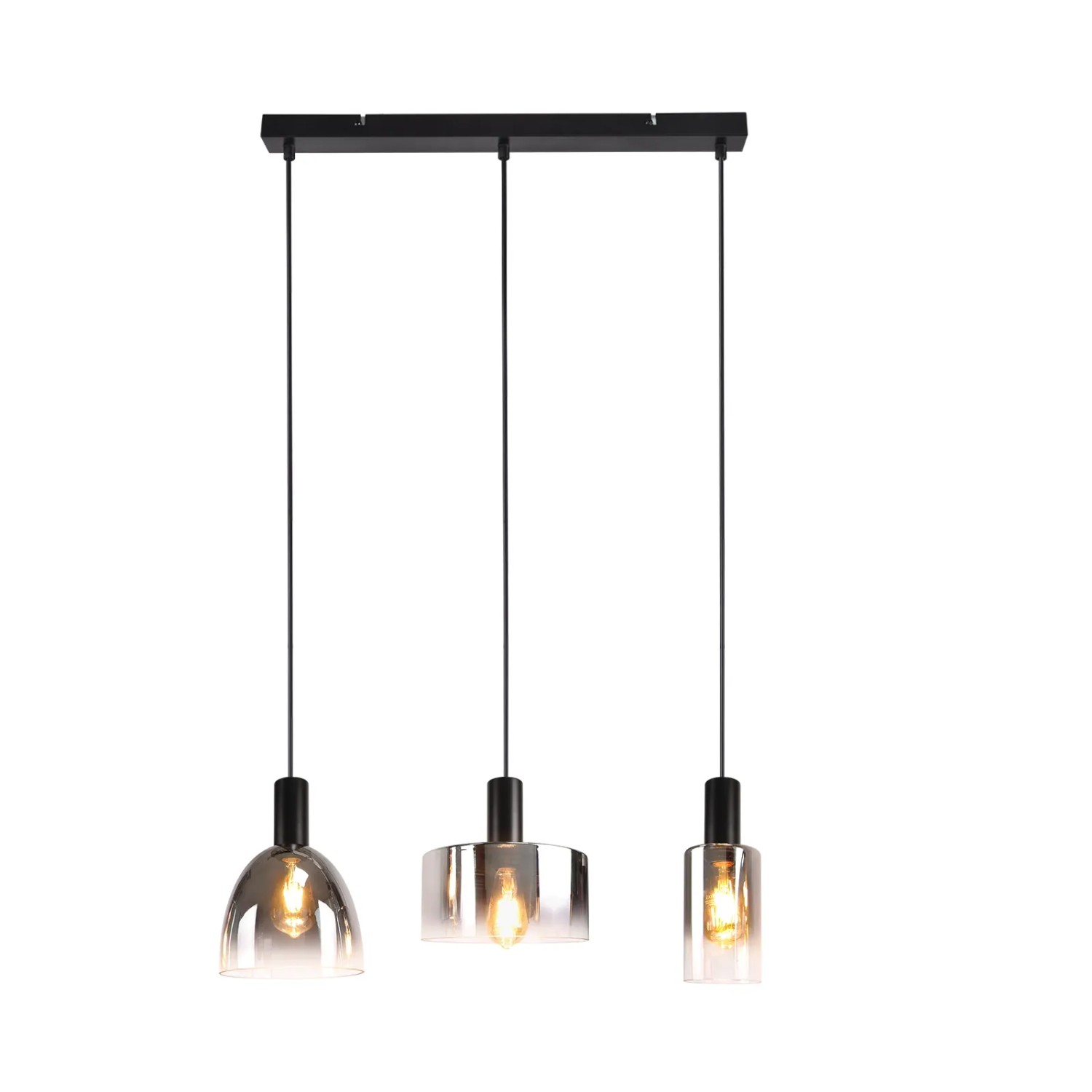 NETTLIFE Pendelleuchte aus L181cm Schwarz B63cm Modell P101270450ZY