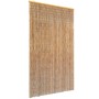 Brauner Bambus Insektenschutz Türvorhang, 120x220 cm, mit feinen Bambussträngen und Holzleiste. Ideal für Türen.