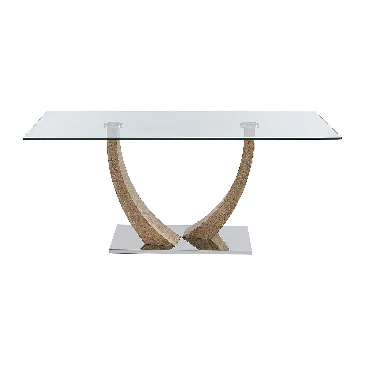Vente-unique Esstisch Melodie Transparent  Naturfarben Hell 180 cm