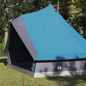 vidaXL Familien-Tipi-Zelt mit Dach Blau und Grau 400 x 346 x 250 cm 42000979