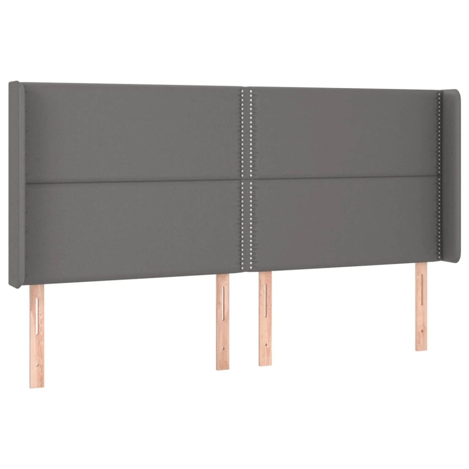 vidaXL LED Kopfteil Grau 183x16x118/128 cm Kunstleder 3124014