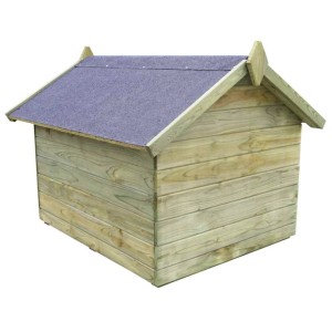Grüne vidaXL Hundehütte aus imprägniertem Kiefernholz mit wasserfestem Dach.