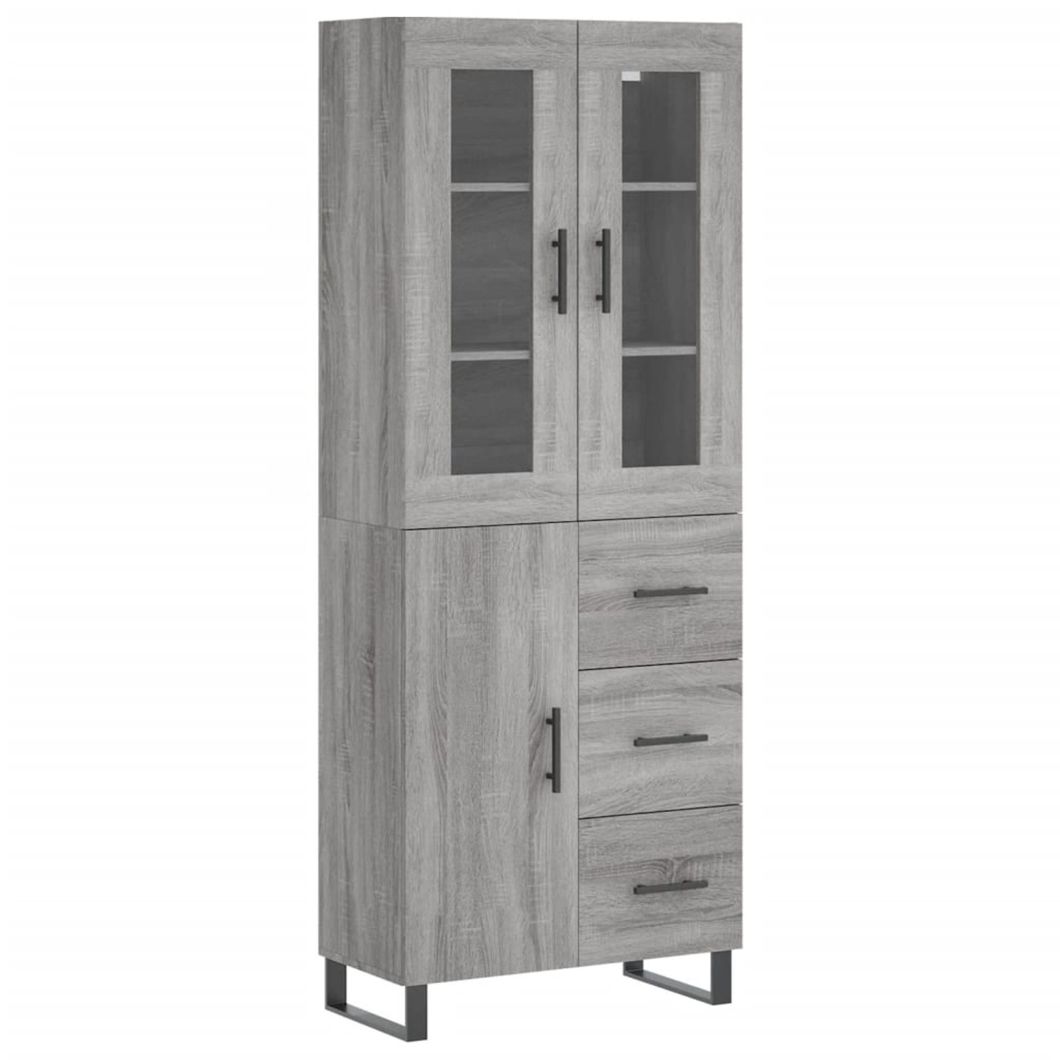 vidaXL Highboard Grau Sonoma 69,5x34x180 cm Holzwerkstoff 3198495 günstig online kaufen
