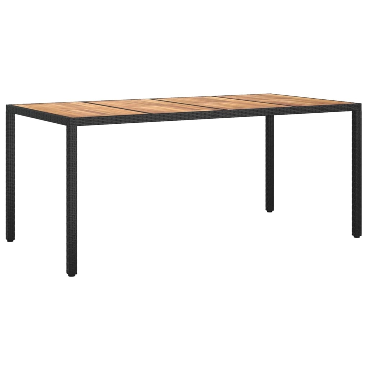 vidaXL Gartentisch 190x90x75 cm Poly Rattan und Akazienholz Schwarz 316722 günstig online kaufen