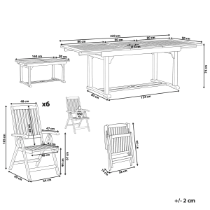 Beliani Gartentisch Set AMANTEA Dunkler Holzfarbton