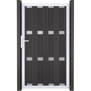 GroJa Fertigzaun Tor, Anthrazit, 100x180 cm, DIN Rechts, für Sichtschutzzaun.