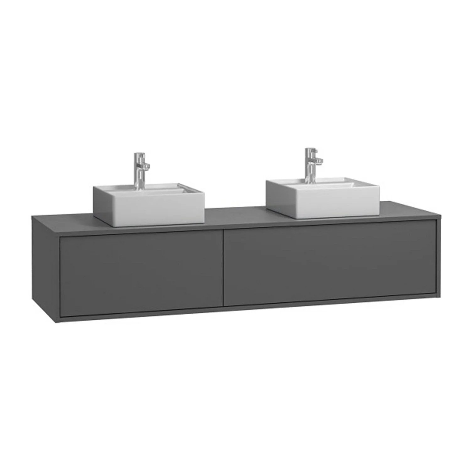 Vente-unique Doppelwaschtisch Isaure Anthrazitgrau 150 cm