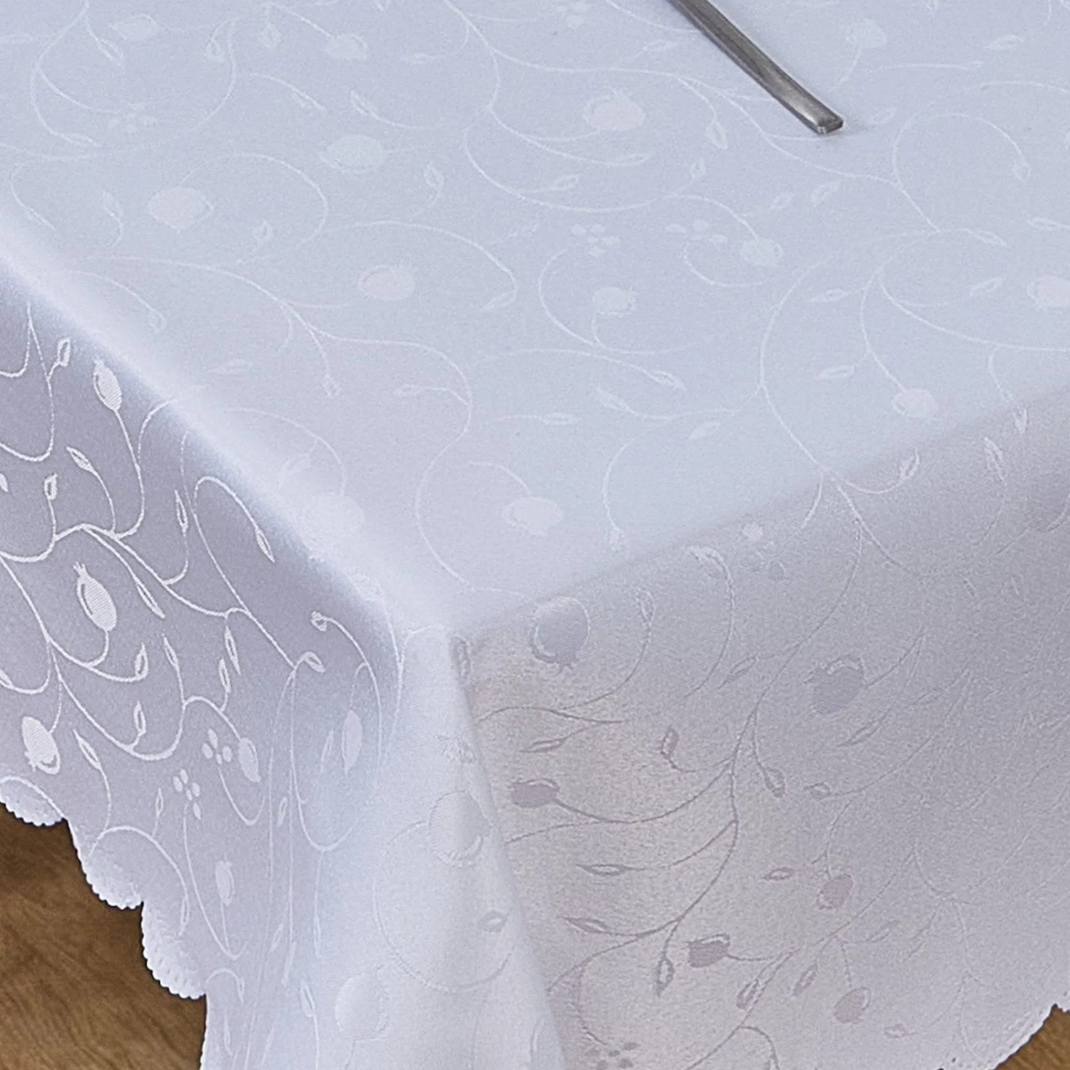 PXloue Tischdecke Rechteckig 140 x 240 cm Weiß Pflegeleicht Wasserabweisend