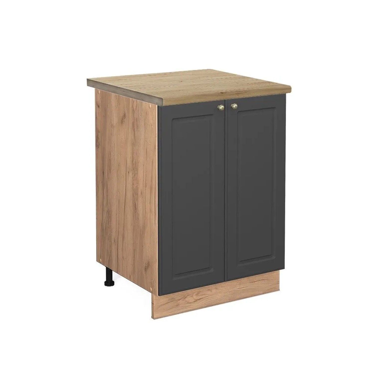 Vicco Küchenunterschrank Fame-Line Anthrazit-Gold Goldkraft Eiche 60 cm AP Eiche