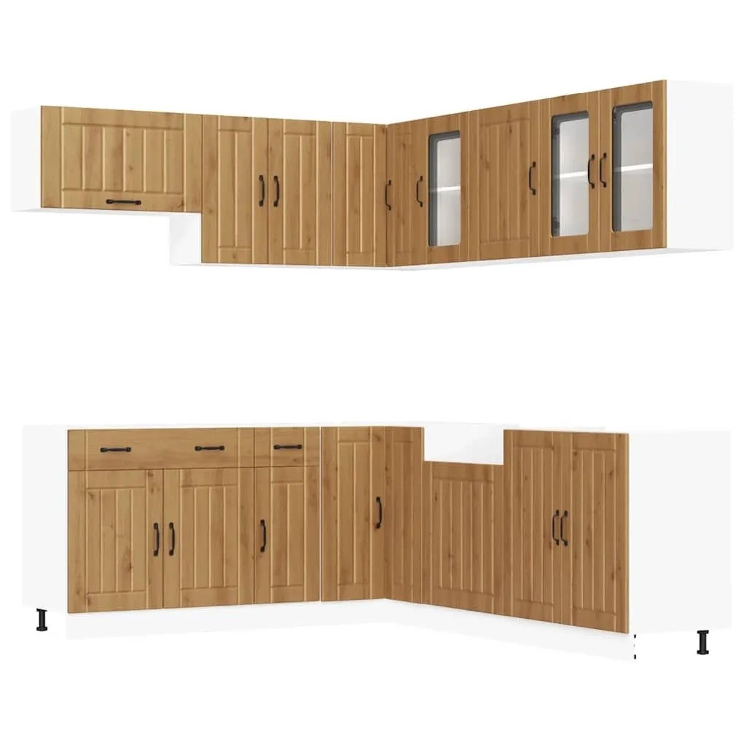 vidaXL 11 Tlg Küchenschrank-Set Lucca Artisan-Eiche Holzwerkstoff 3314930 günstig online kaufen