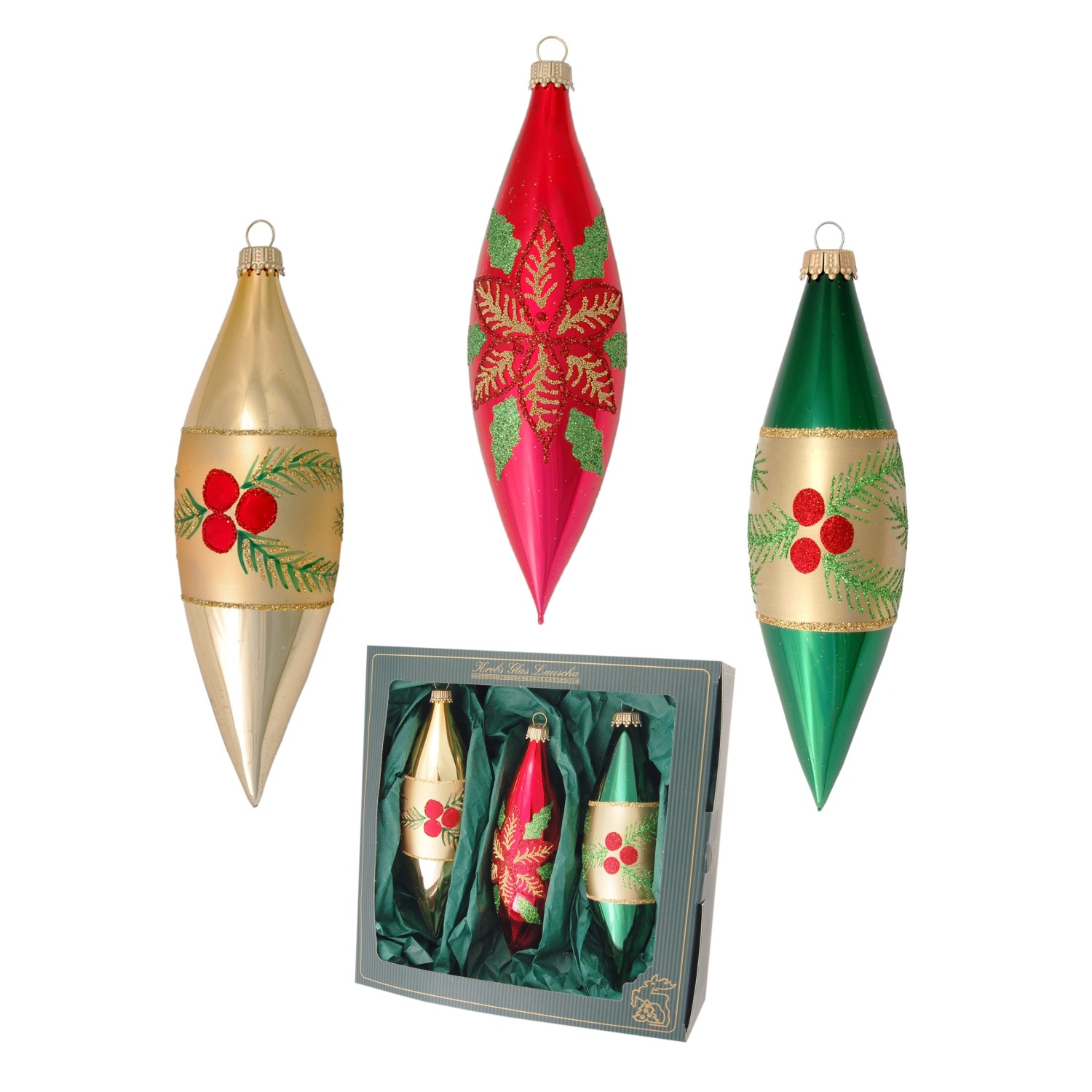 Krebs Glas Lauscha Baumschmuck Weihnachtsstern Oliven Mehrfarbig 14cm