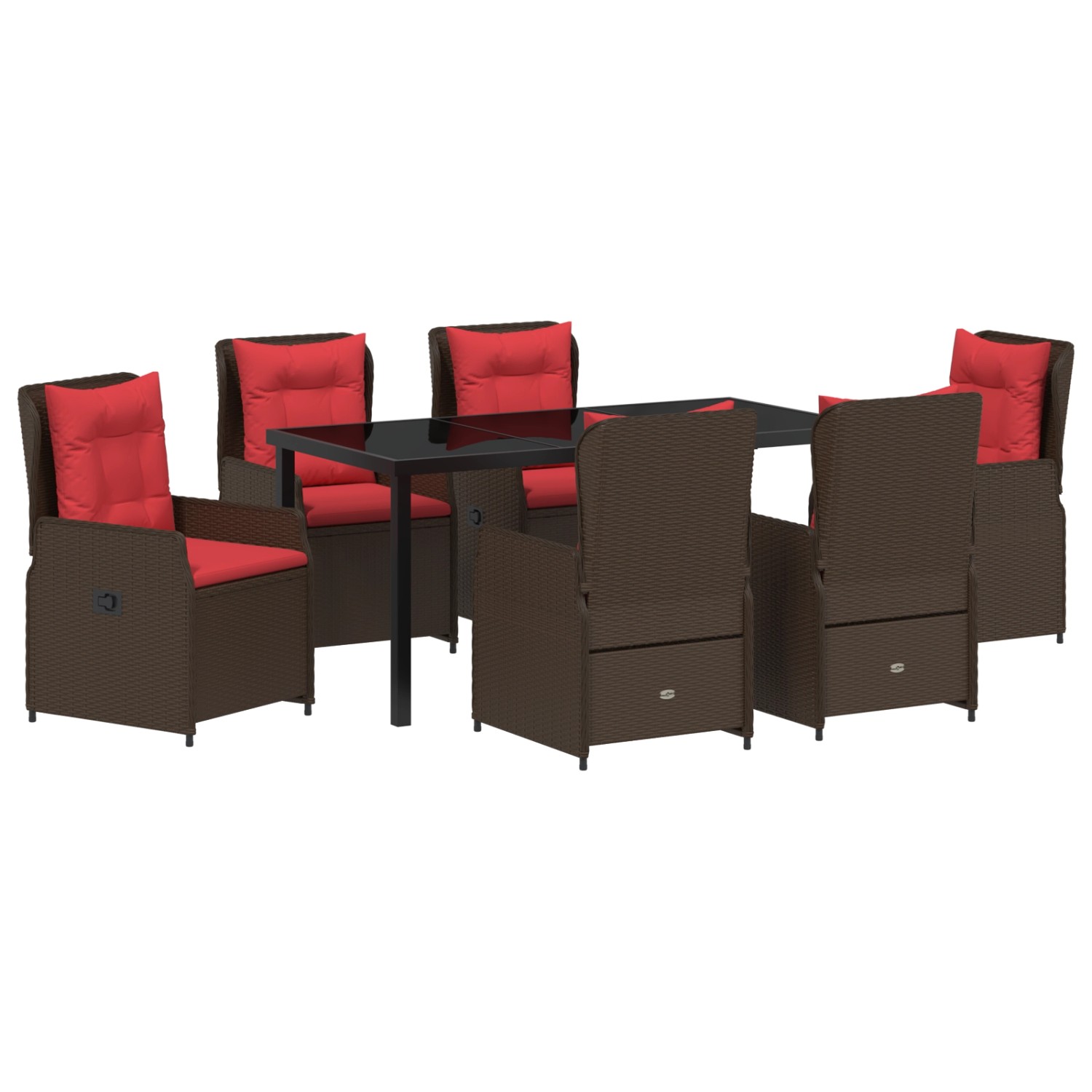 vidaXL Garten Essgruppe 7-Tlg Braun Poly Rattan 3381027 günstig online kaufen