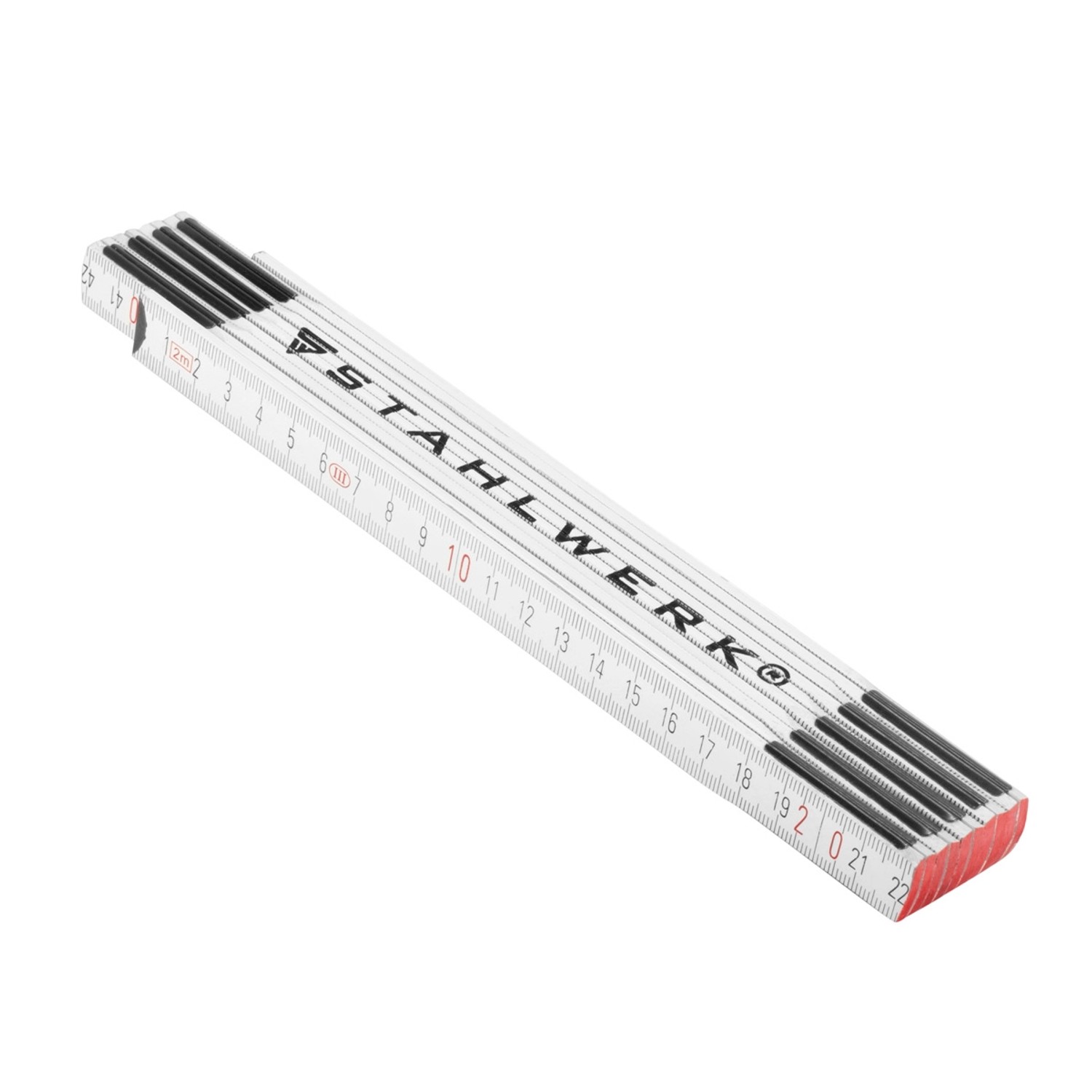 STAHLWERK Zollstock 2 Meter Präziser Holz-Gliedermaßstab Mit Metrischen Ziffern