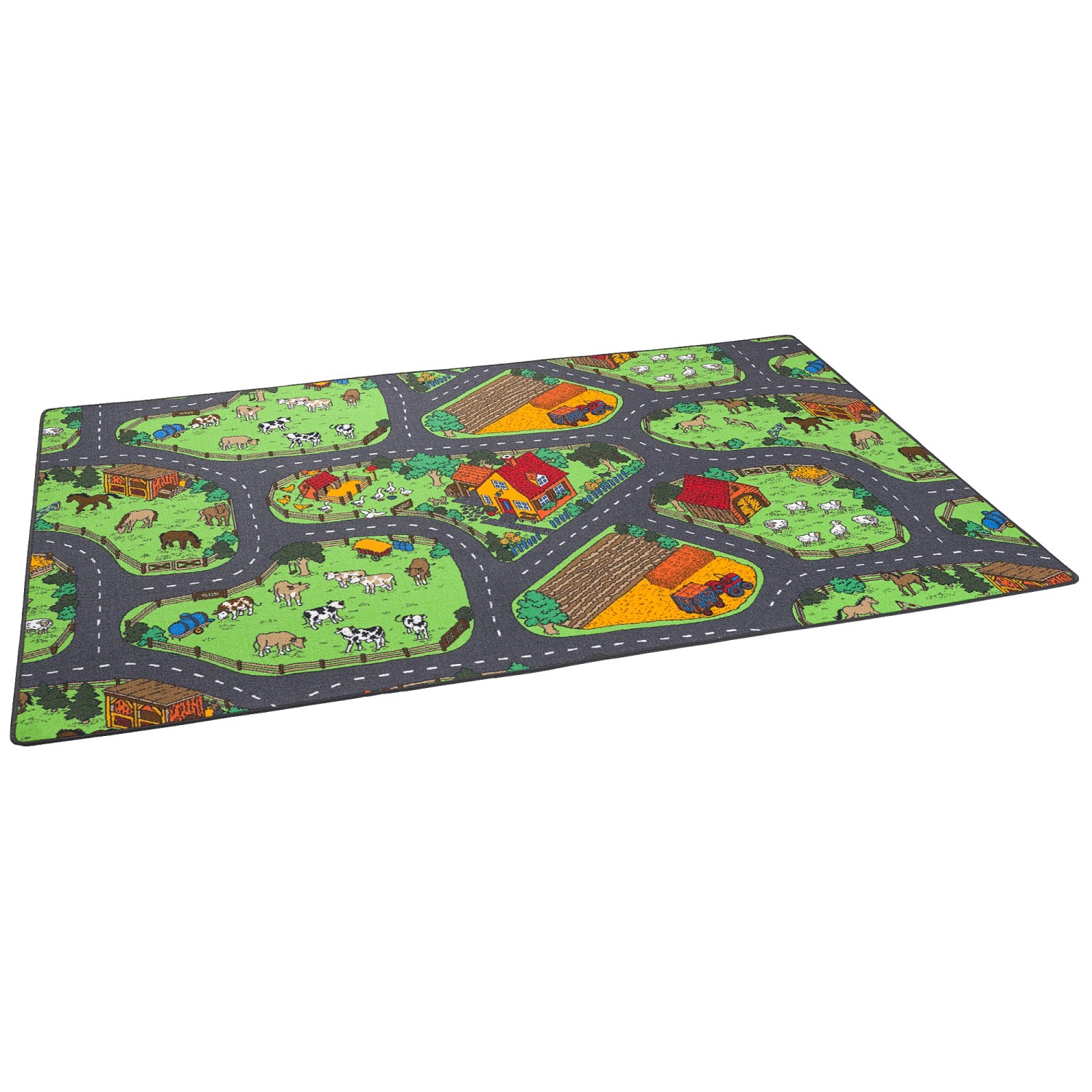 Snapstyle Kinder Spiel Teppich Bauernhof Bunt 80x320cm günstig online kaufen