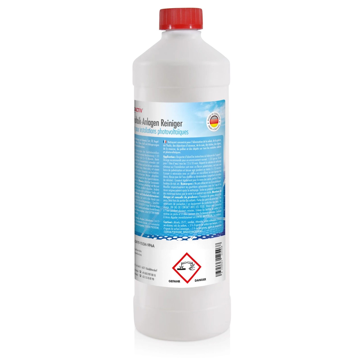 Flasche Microactiv Photovoltaikanlagen Reiniger, 2 x 1 Liter. Reinigungsmittel für Solaranlagen.