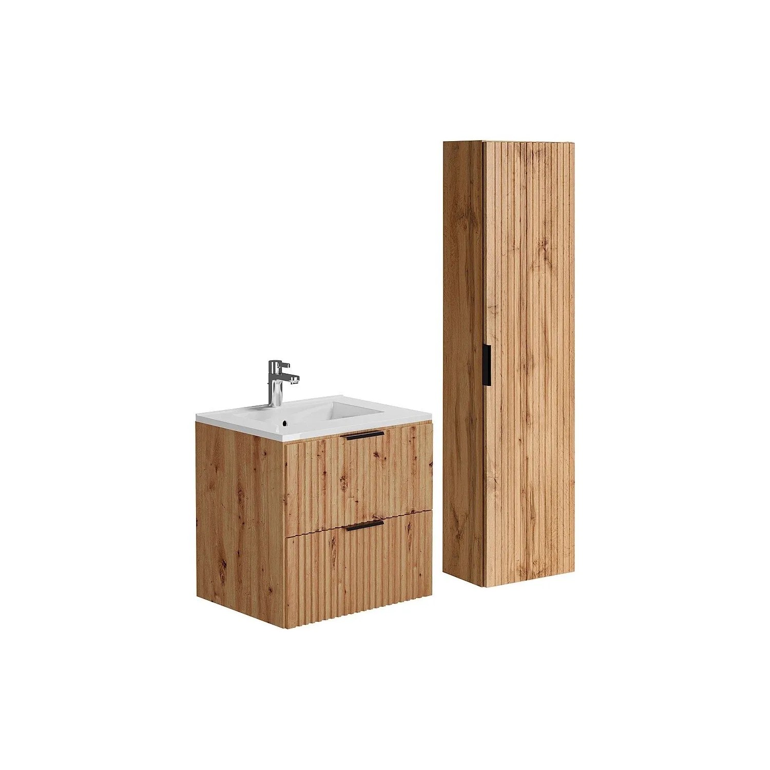 Vente-unique Badmöbel-Set Zevara Naturfarben Hell 60 cm