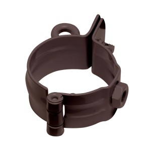 Inefa Rohrschelle DN 100, dunkelbraun, zur Befestigung von Fallrohren.
