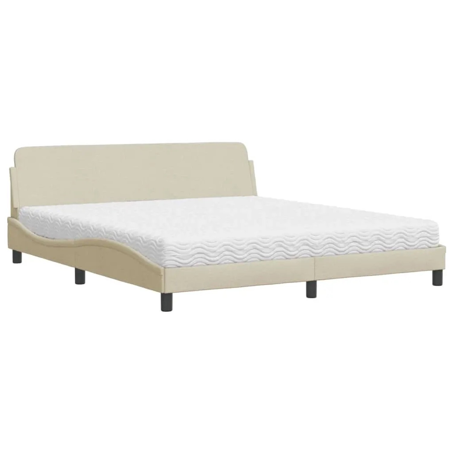 vidaXL Bett mit Matratze Creme 180x200 cm Stoff 3208449