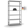 Verzinktes PROREGAL Fachbodenregal Stecksystem mit 6 Ebenen, Fachlast 180 kg.