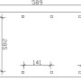 Maße des Skan Holz Einzelcarports Nussbaum: 345x589 cm, Pfostenanordnung mit Maßangaben.