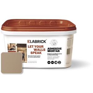 Klebemörtel 5 kg, Sandgrau, für Elabrick Verblender. Geeignet für Innen- und Außenbereich.