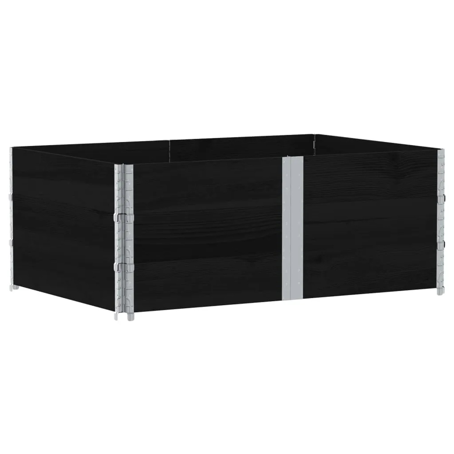 Schwarzes vidaXL Pflanzbeet (150x100 cm) aus Kiefernholz für Garten oder Balkon.