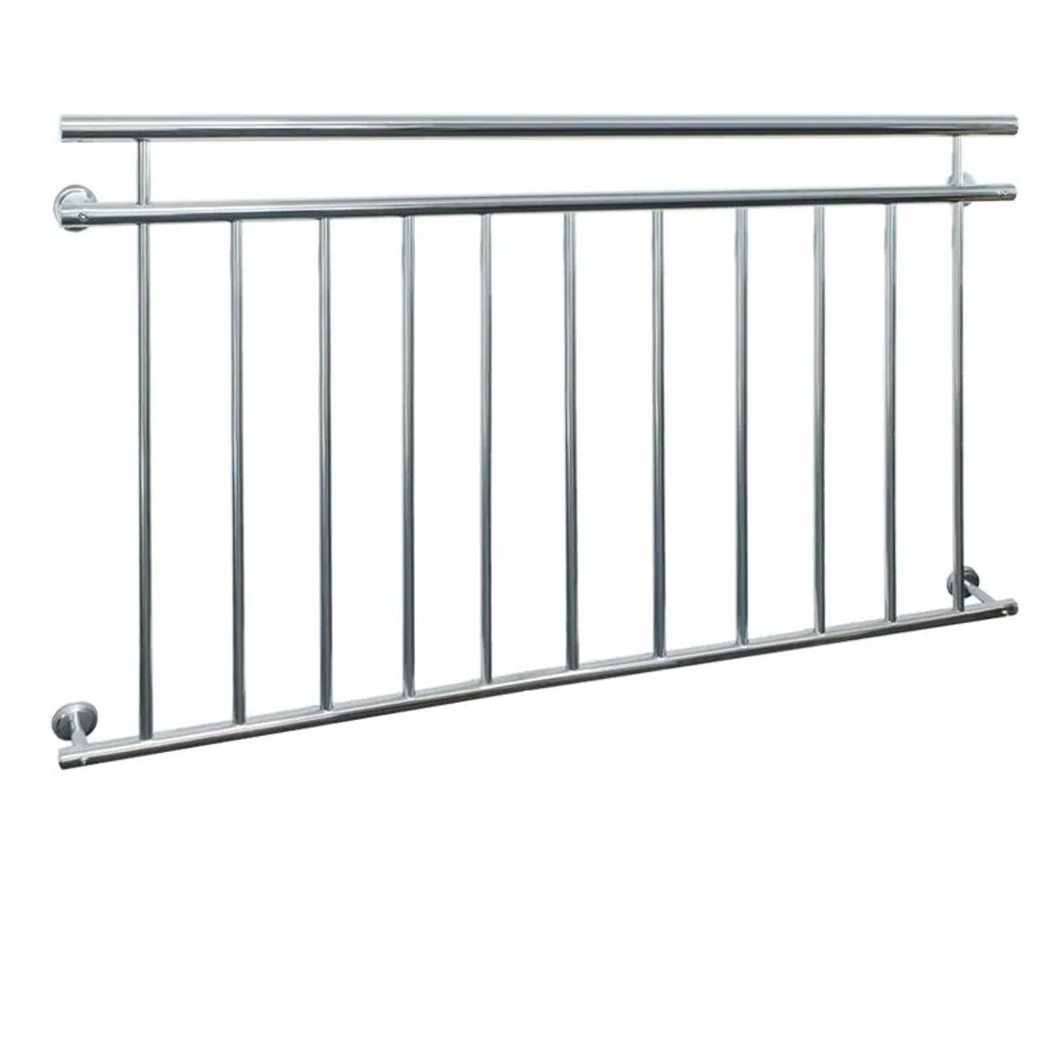 ECD Germany Französischer Balkon 90 x 156 cm Silber aus Edelstahl