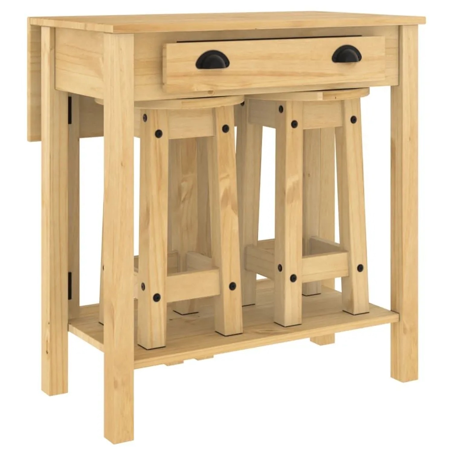 vidaXL 3 Tlg Bar-Set Massivholz Kiefer 4005696