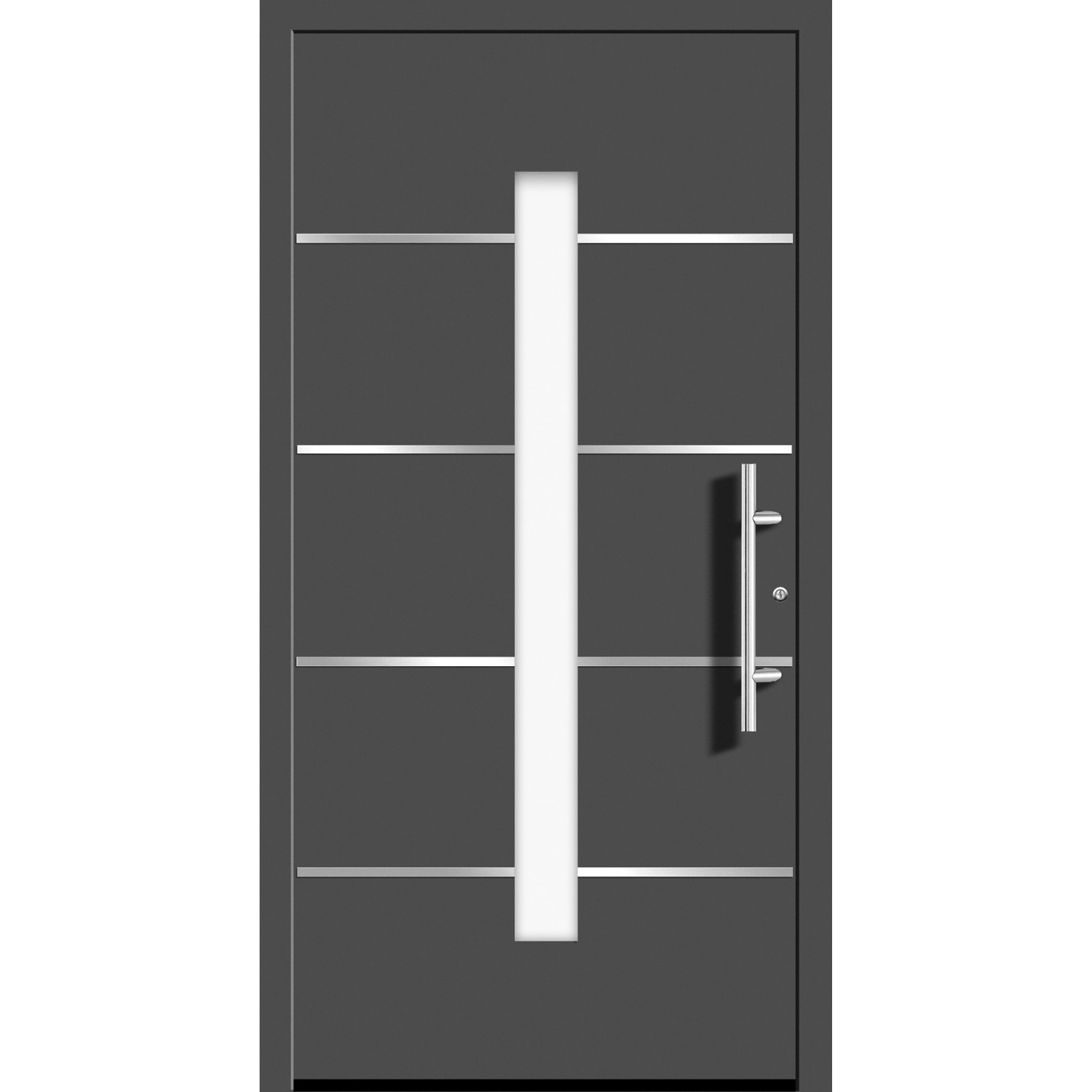 Aluminium-Haustür Moderno M400/P 110 x 210 cm Anthrazit Metallic Anschlag R günstig online kaufen