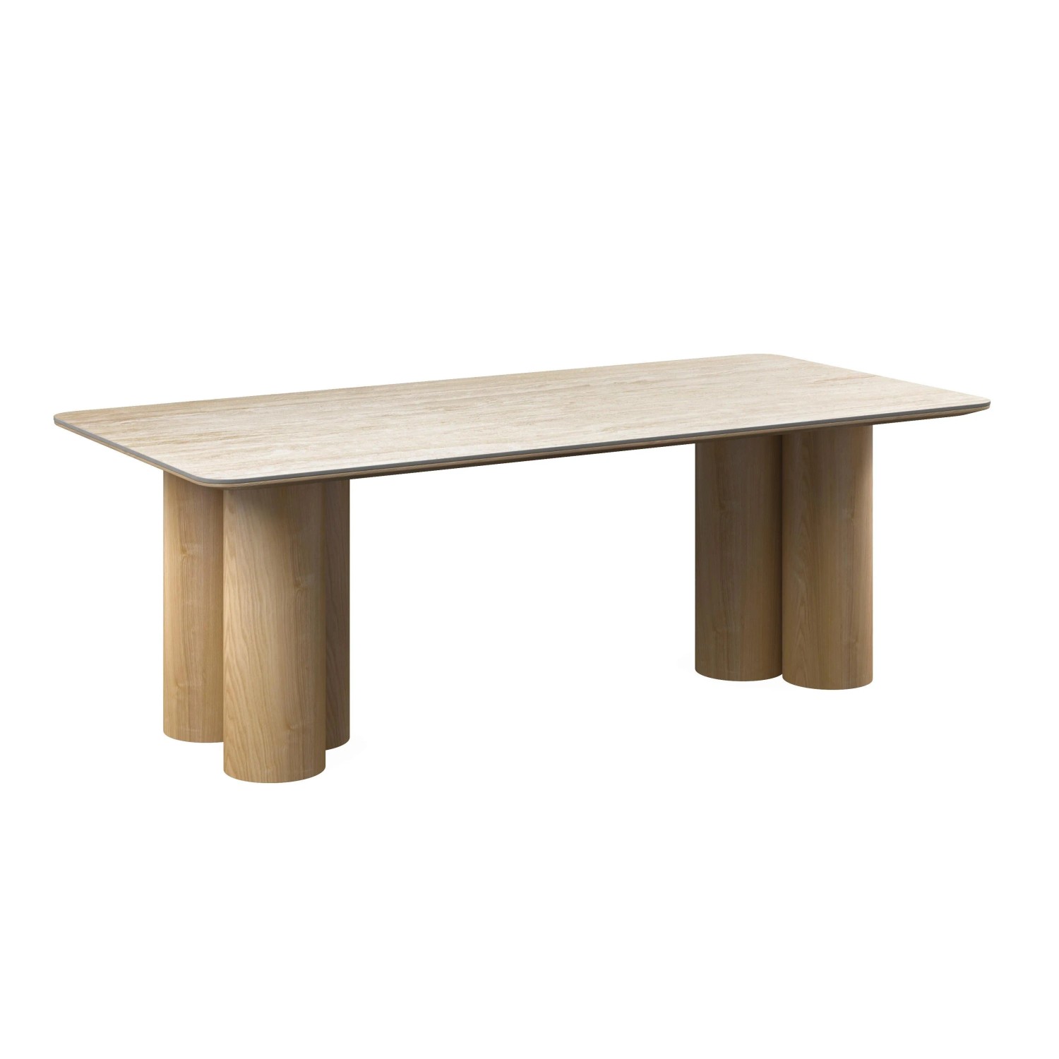 Bessagi Home Esstisch Kiano Holz/Keramik Creme ca. 220x105x76 cm