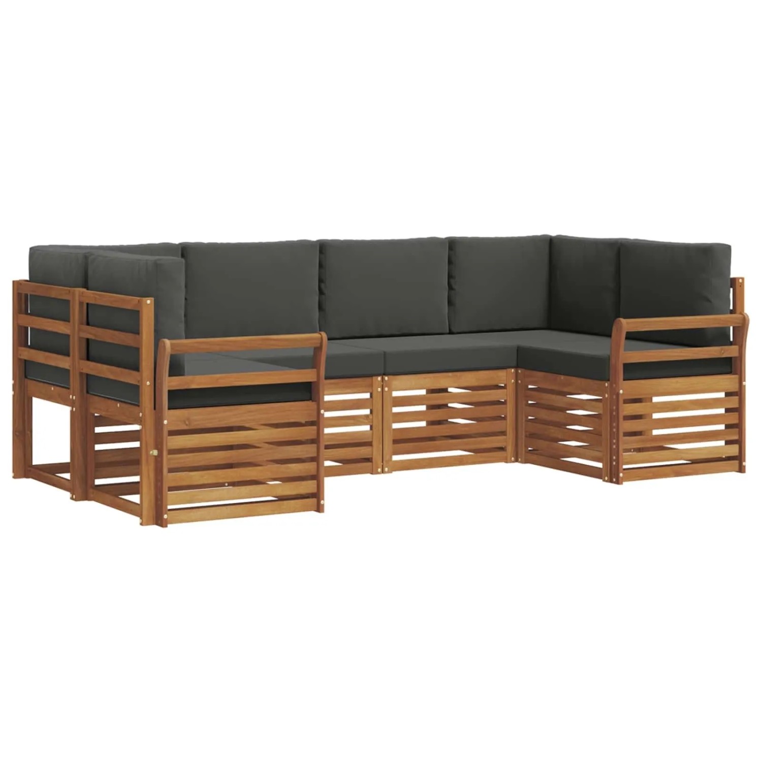 vidaXL Sofagarnituren 20 Tlg Natur und Anthrazit Massivholz Akazie 3375372
