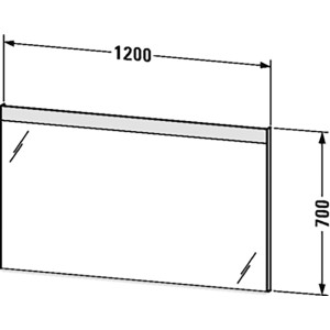 Duravit Leuchtspiegel, 70x120 cm, mit Wandschaltung. Badspiegel mit LED-Beleuchtung und neutralweißem Licht.