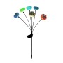 Globo Solarleuchte mit RGB-Lichtspiel und Blüten, 70cm, schwarz, für den Garten.