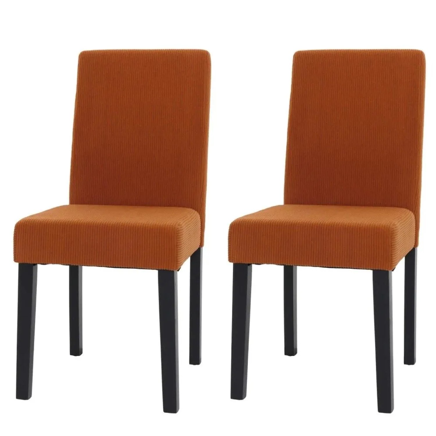 MCW Esszimmerstuhl Littau Cord 2er-Set Terrakotta Dunkle Beine