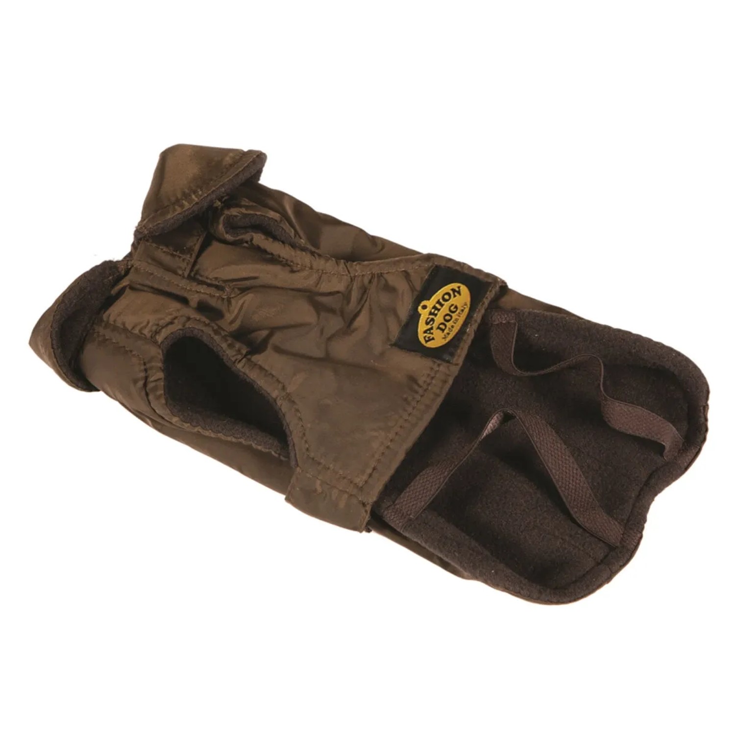 Fashion Dog Hunde-Regenmantel mit Fleecefutter Braun 27 cm