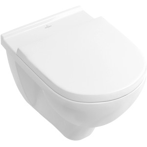 Villeroy & Boch O.Novo Wand-WC Set, Tiefspüler, weiß mit Soft-Close Sitz.