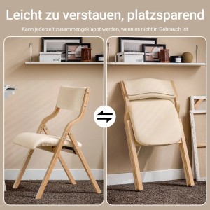 SoBuy 2er Set Esszimmerstuhl Klappstuhl Küchenstuhl Polsterstuhl mit Lehne Beige FST40-Wx2