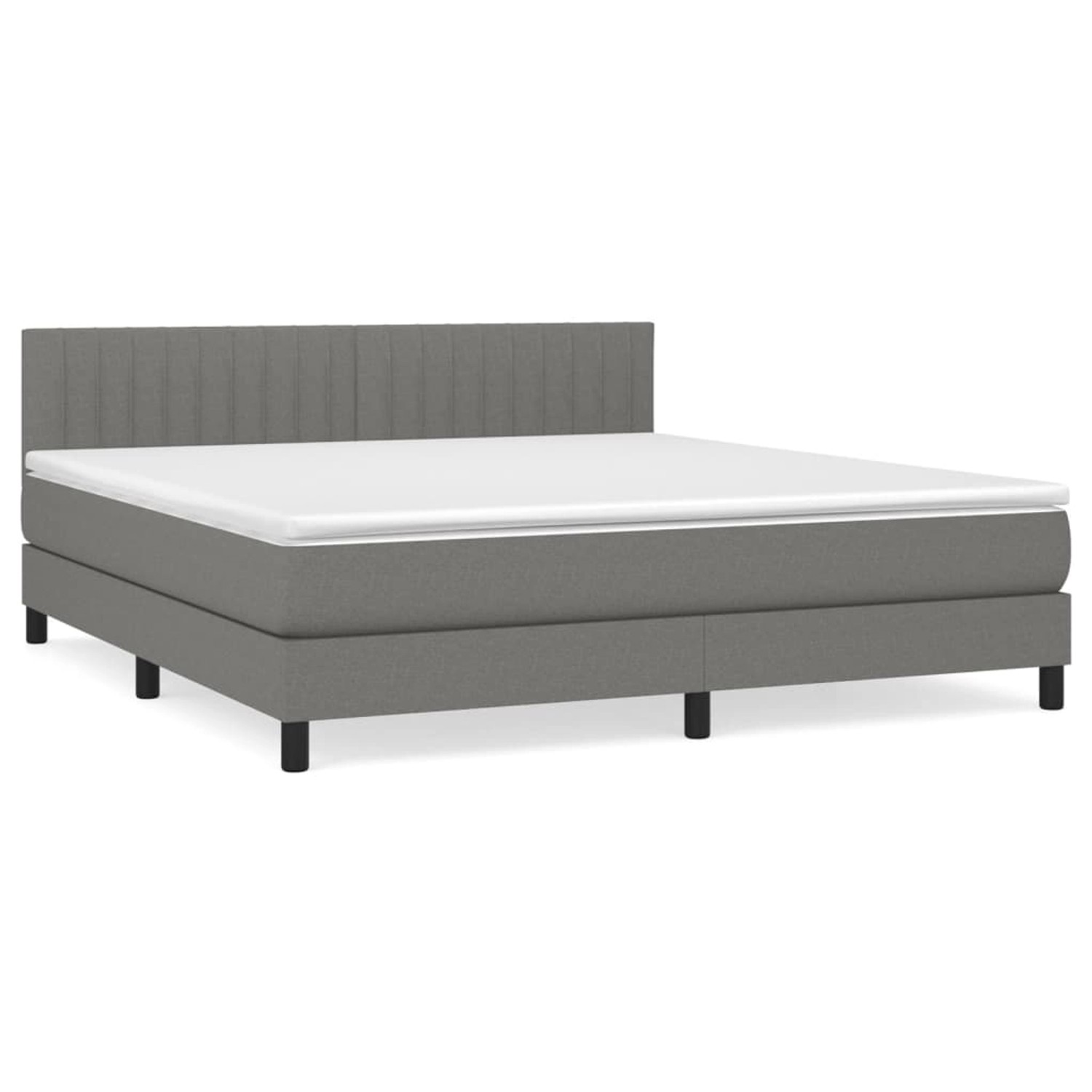 vidaXL Boxspringbett mit Matratze Dunkelgrau 180x200 cm Stoff1397184 günstig online kaufen