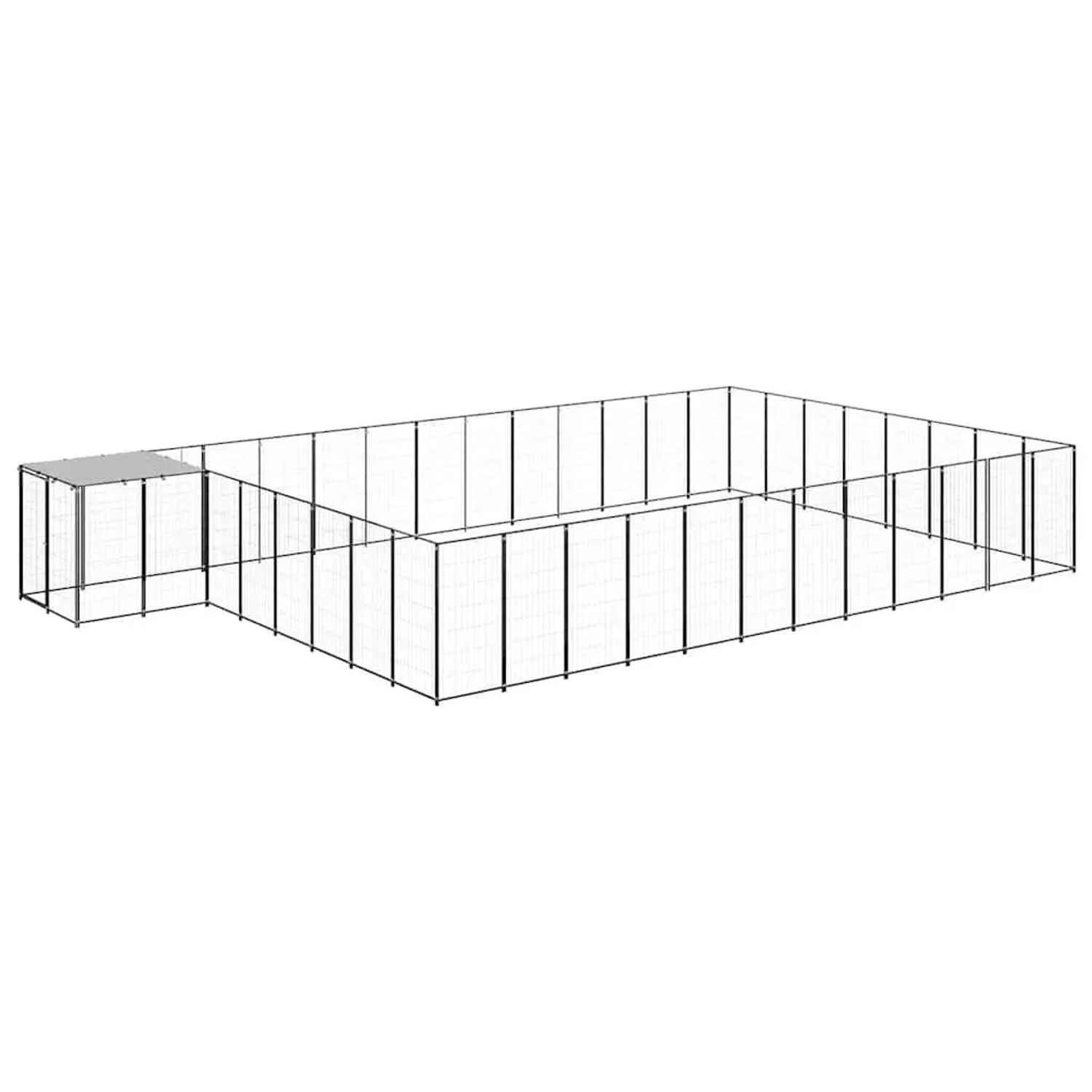 vidaXL Hundezwinger Schwarz 30,25 m² Stahl 3082230