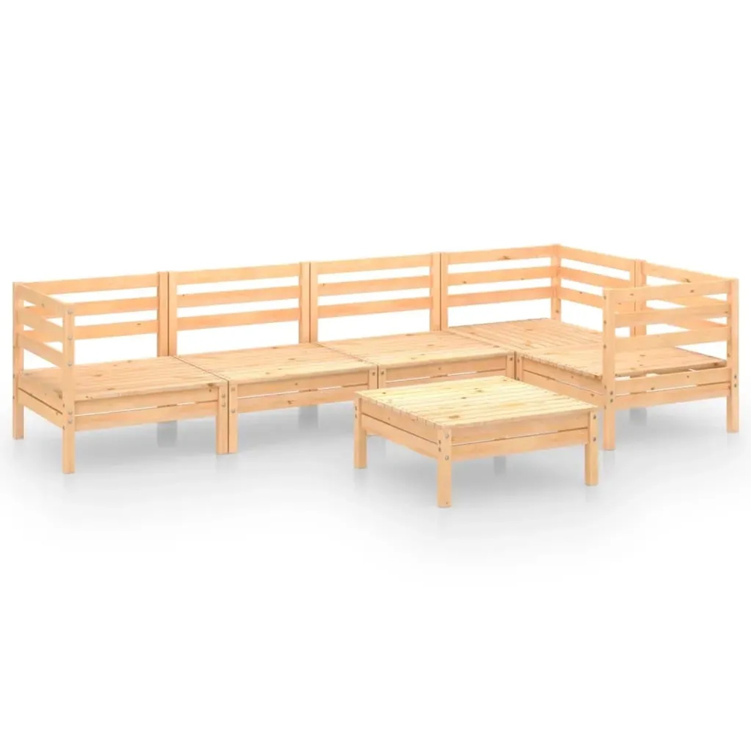vidaXL 6-Tlg Garten-Lounge-Set Kiefer Massivholz 3082702