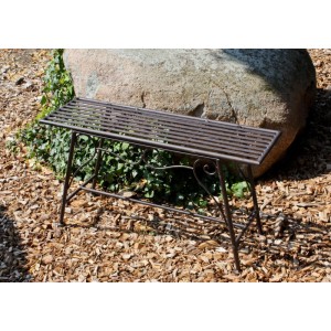 DELUKE Blumenbank RITA, Stahl schwarz-braun, 45x27x83cm. Pflanzenständer/Blumenregal für Garten und Terrasse.